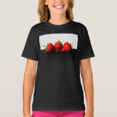 T-shirt Fraises Sur Blanc Sur Noir Gcm (Devant)