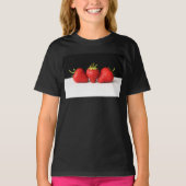T-shirt Fraises Sur Noir Sur Blanc Gcna (Devant)
