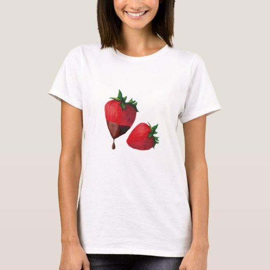 T-shirt fraises trempées au chocolat (Devant)
