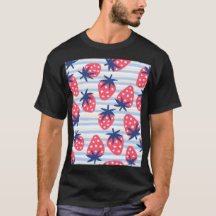 T-shirt Framboise Art : Motif doux sans couture