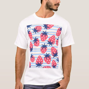 T-shirt Framboise Art : Motif doux sans couture