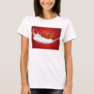 T-shirt Framboise avec éclaboussure de lait