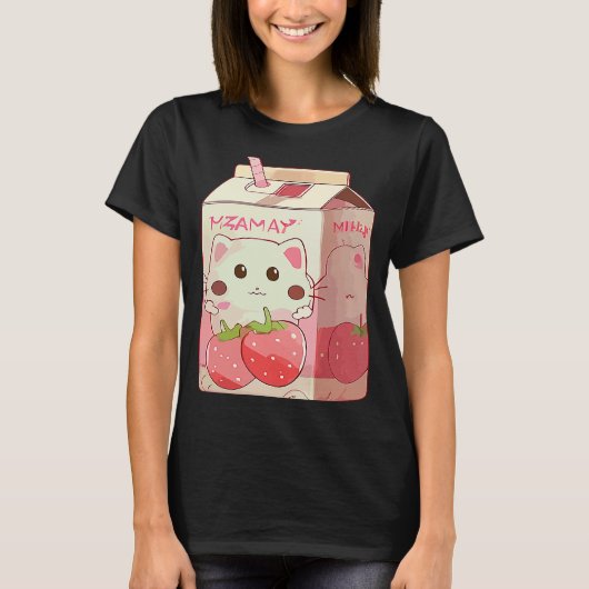 T-shirt Framboise Milkshake Chat 2 (Devant)