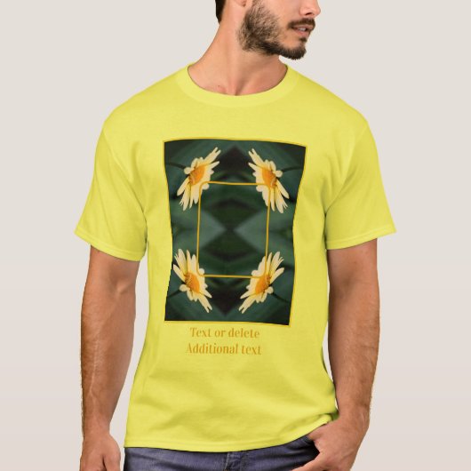 T-shirt Frame Fleur Jaune Faiser Créer Votre Propre Photo (Devant)