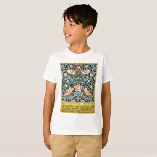 T-shirt Frameur de fraises - Conception de William Morris (Devant entier)