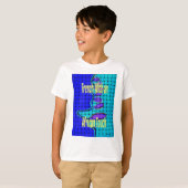 T-shirt Français Bleu Africain Tissé Abstrait violet forme (Devant entier)