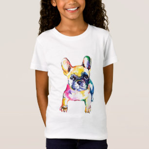 T-Shirt Français Bulldog Aquarelle Dessin À La Main Pour A
