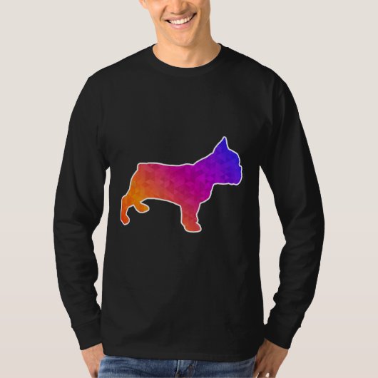 T-shirt Français Bulldog Ar Conception Basse Poly (Devant)