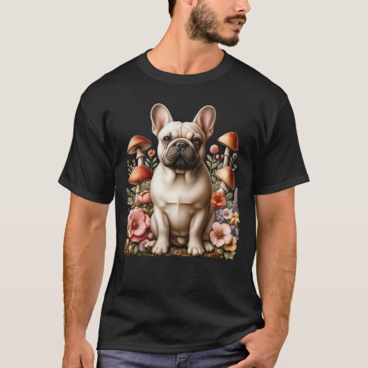T-shirt Français Bulldog Champignon esthétique (Devant)