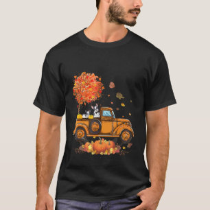 T-shirt Français Bulldog Citrouille Camion Autumn Leaf Fal