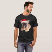 T-shirt Français Chien Chien Chien Chien Chien Santa Hat C (Devant entier)