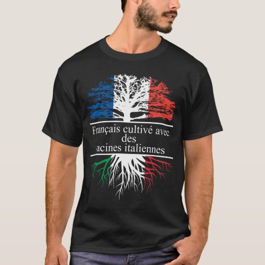 T-shirt Français cultivé avec des racines italiennes (Devant)