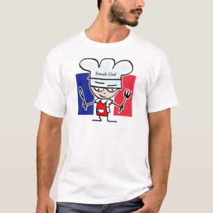 T-shirt français de cuisine de chef - texte