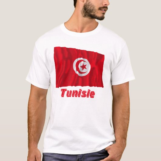 T-shirt Français de Drapeau Tunisie avec le nom en (Devant)