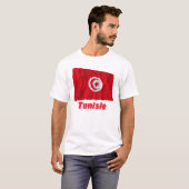 T-shirt Français de Drapeau Tunisie avec le nom en (Devant entier)