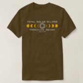 T-shirt Français Lick Indiana Solar Eclipse 2024 Avril 8 (Design devant)