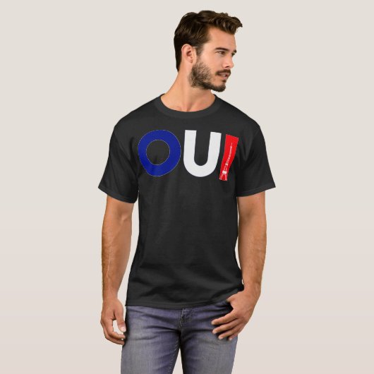 T-shirt Français Word Oui Signification Oui Drôle Enseigna (Devant entier)