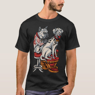 T-shirt Française Carlin Dalmatie Française Bulldog Tattoo