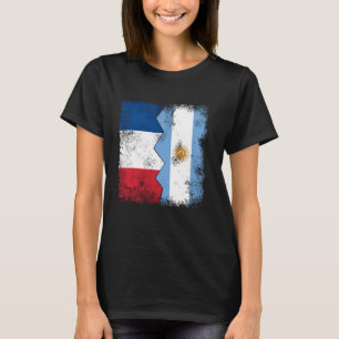 T-shirt France Argentine Drapeaux moitié Royaume-Uni Argen