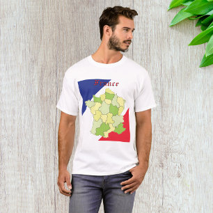 T-shirt France Couleurs Et Carte Nationales