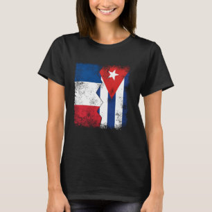 T-shirt France Cuba Drapeaux moitié Cubana Cuba Racines fr