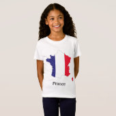 T-Shirt France Drapeau de la carte Souvenir Design (Devant entier)