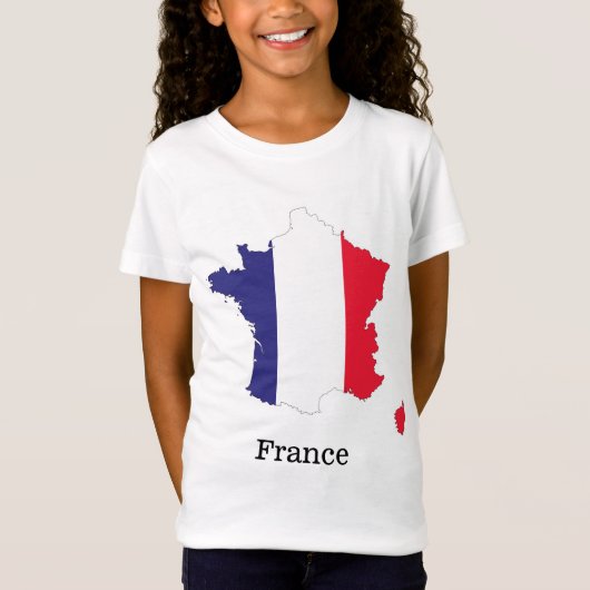 T-Shirt France Drapeau de la carte Souvenir Design (Devant)