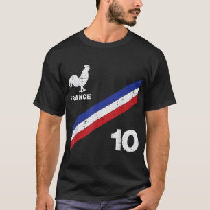T-shirt France Drapeau Numéro 10 Ventilateur De Football H