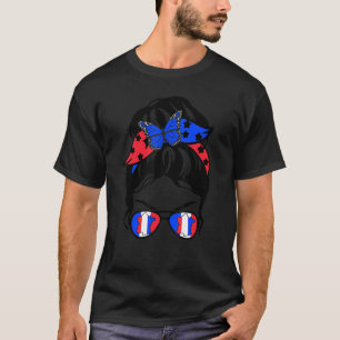 T-shirt France Drapeau Patriotique Française Fierté Messy 