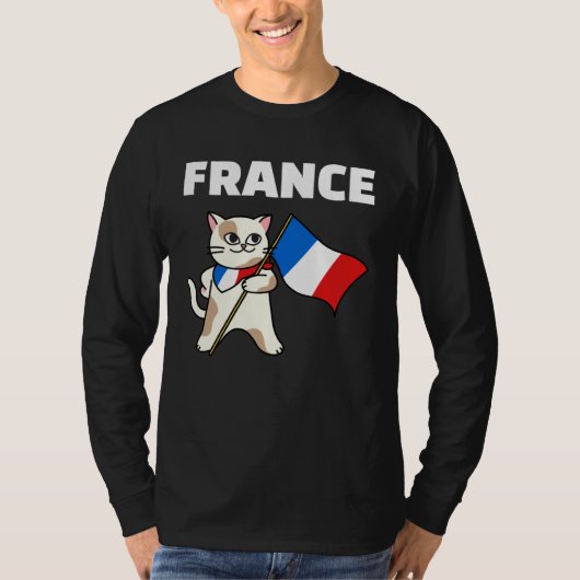 T-shirt France Flag Cat French Colors Kitten (Devant)