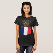 T-shirt France Flag Rottweiler Dog In Pocket (Devant entier)