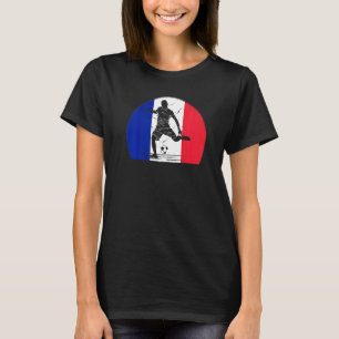 T-shirt France Football Drapeau Football Vintage