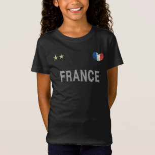 T-Shirt France Football Fan Chemise Coeur