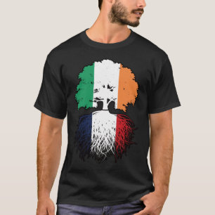 T-shirt France French Irish Ireland Tree Roots Flag