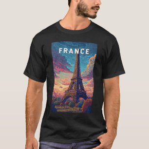 T-shirt France Illustration Travel Art Vintage
