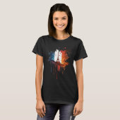 T-shirt France Paris Abstract Splatter French Flag Eiffel  (Devant entier)