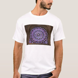 T-shirt France, Paris. Détail intérieur d'un vitrail
