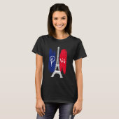 T-shirt France Paris Eiffel Tower  French flag (Devant entier)