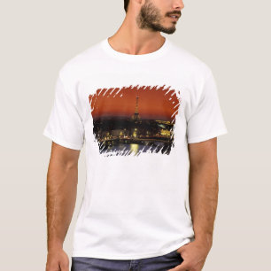 T-shirt France, Paris Vue du coucher de soleil sur la Tour