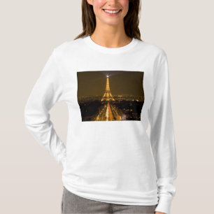 T-shirt France, Paris. Vue nocturne de la Tour Eiffel