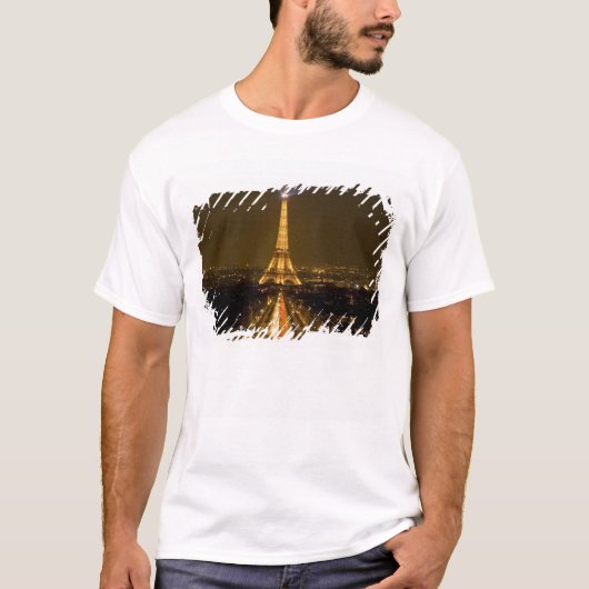 T-shirt France, Paris. Vue nocturne de la Tour Eiffel (Devant)
