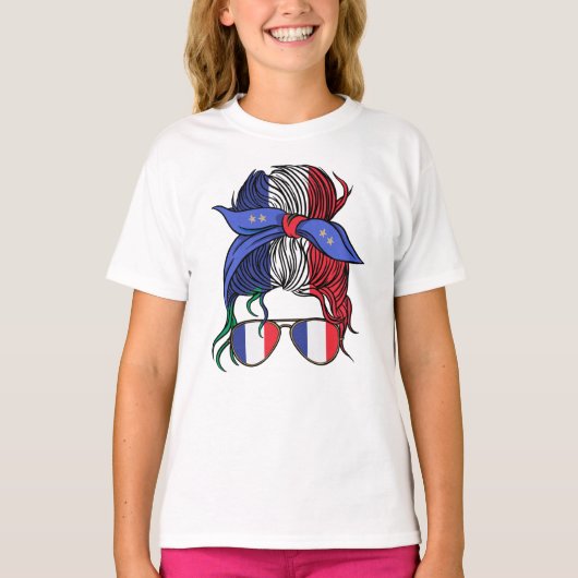 T-shirt France pimentée avec le drapeau français (Devant)