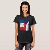 T-shirt France République tchèque Drapeaux moitié tchèque  (Devant entier)