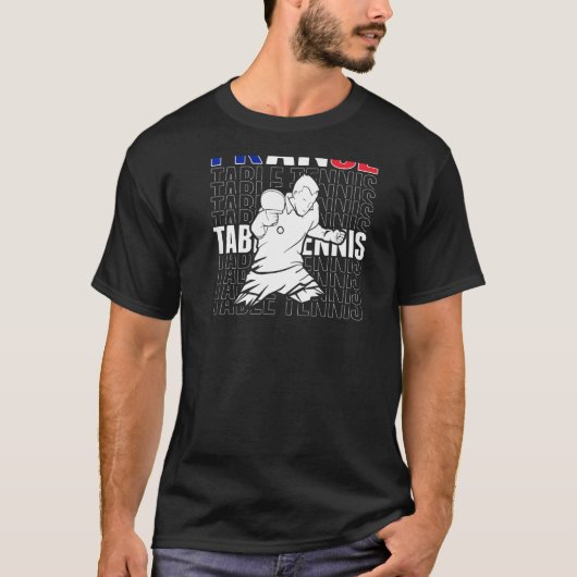 T-shirt France Tennis De Table Support Thé De Ping Pong (Devant)