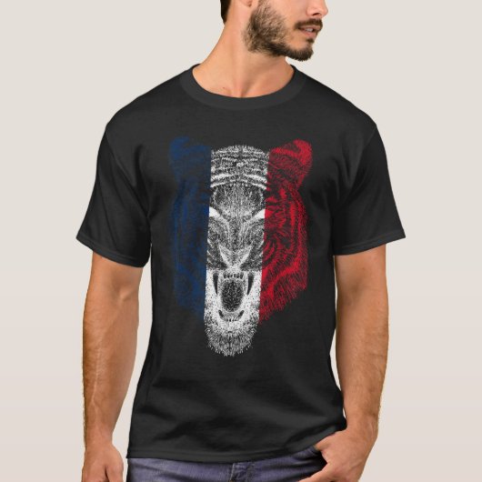 T-shirt France Tiger French Tiger Flag (Devant)