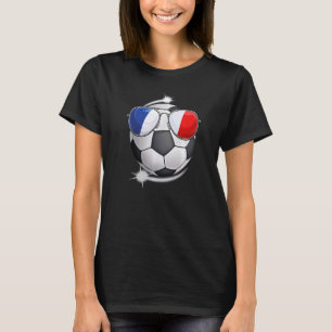 T-shirt France Ventilateur de football Sunglass Soccer Fra