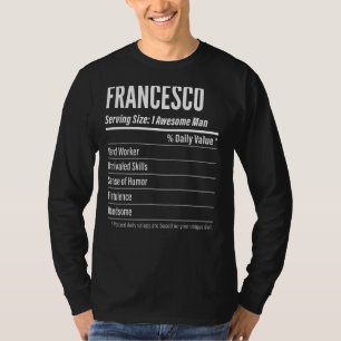 T-shirt Francesco Taille du service Nutrition Étiquette Ca