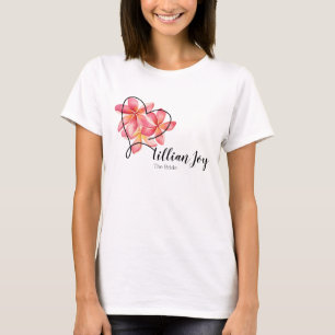 T-shirt Frangipane Aquarelle Fleur Mariée & Cortège de Mar