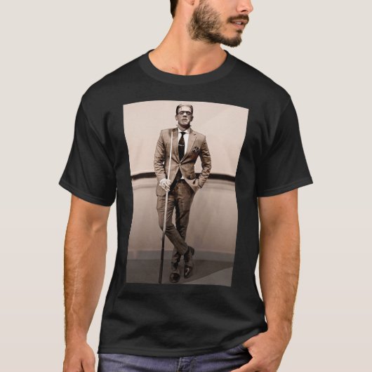 T-shirt Frankenstein Dapper Frankenstein Monster En Costum (Devant)