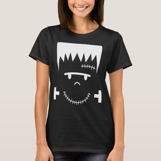 T-shirt Frankenstein Face drôle Costume d'Halloween (Devant)